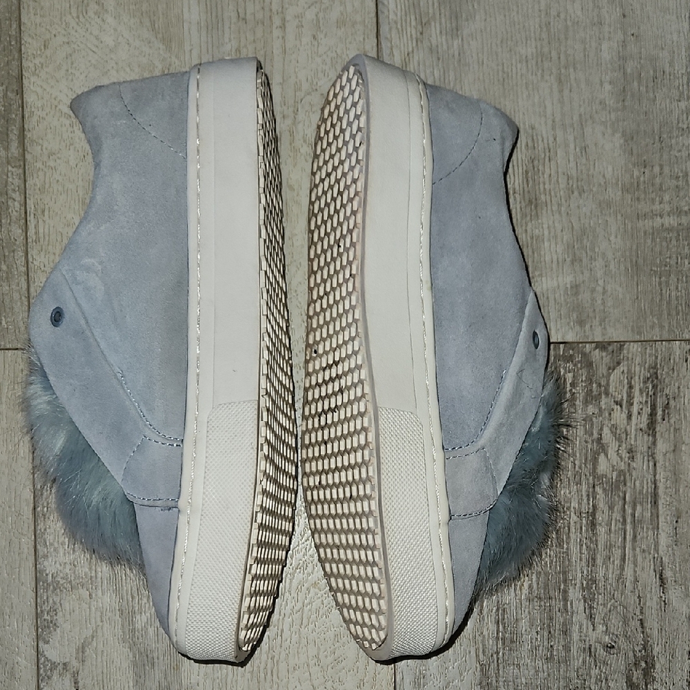 Sam Edelman Blue- Grey Sneakers with Fluffy Detail - Picture 4 of 6